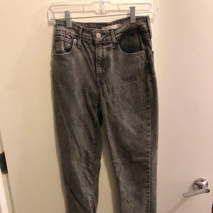 Levi's Gray Washed 721 High Rise Skinny Jeans